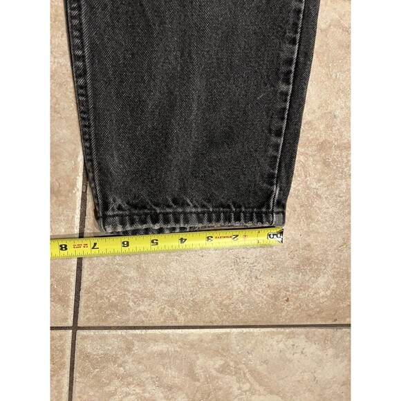 VTG Levis 550 Jeans Mens 34x30 Black Orange Tab Relaxed Fit Taper Leg Bat Wing - Picture 5 of 10